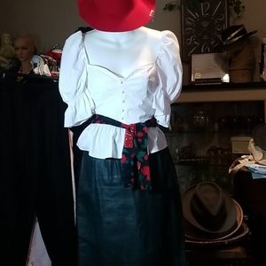 Vintage Over the Knee  Pia Rucci Leather Pencil skirt